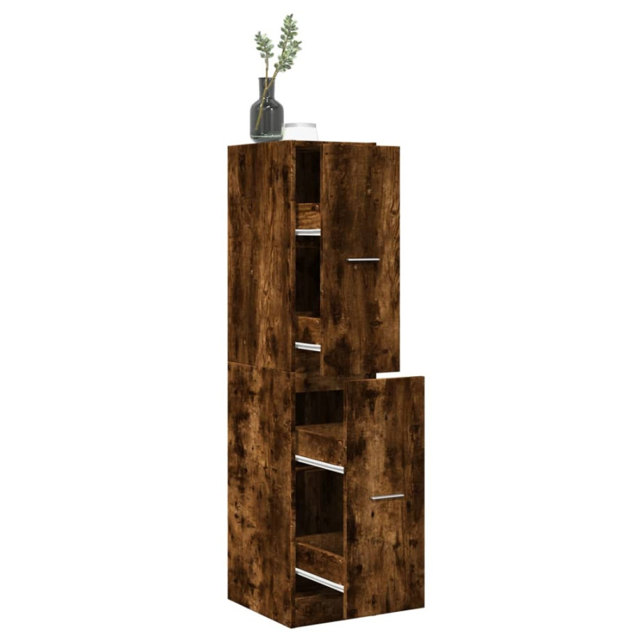 vidaXL Apothekerskast 30x41x144,5 cm bewerkt hout gerookt eikenkleurig afbeelding 1