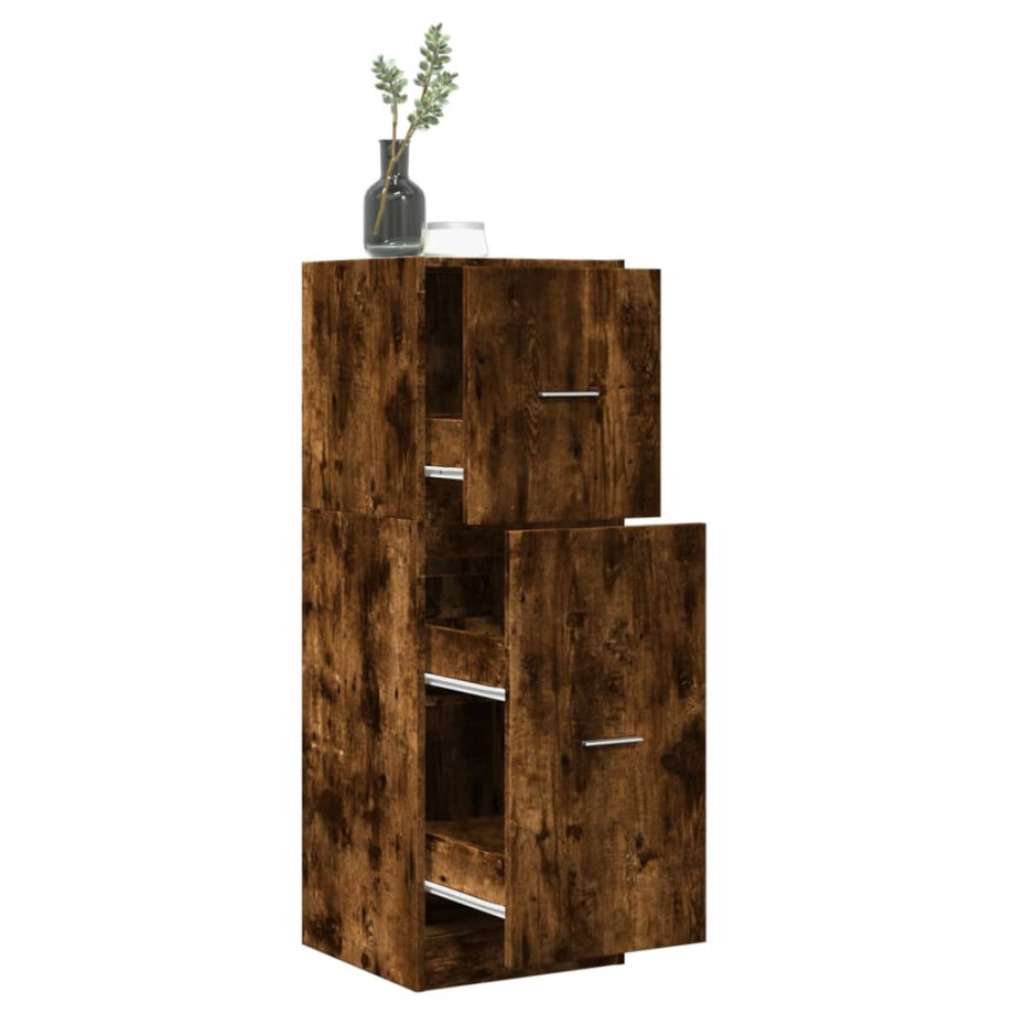 vidaXL Apothekerskast 40x41x118 cm bewerkt hout gerookt eikenkleurig afbeelding 1