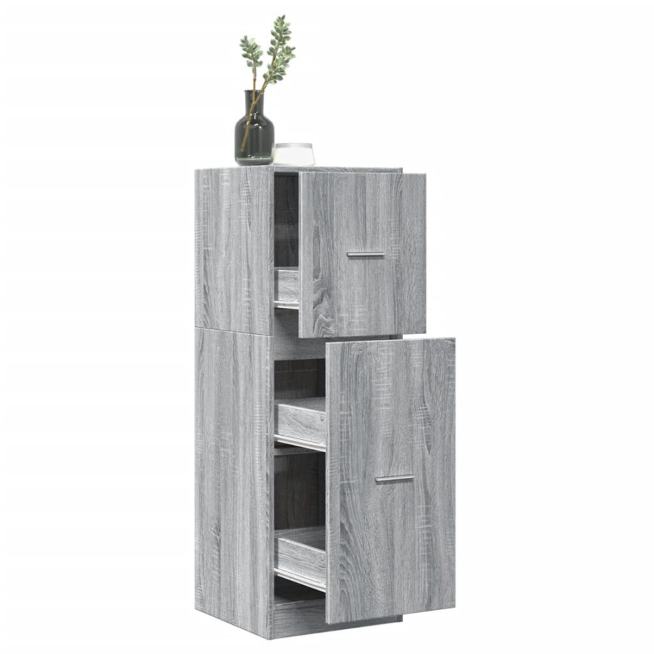 vidaXL Apothekerskast 40x41x118 cm bewerkt hout grijs sonoma eiken afbeelding 1