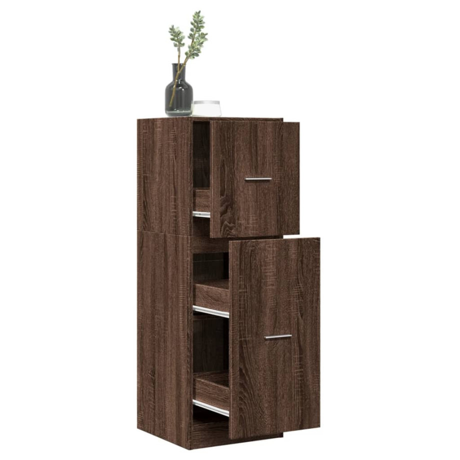 vidaXL Apothekerskast 40x41x118 cm bewerkt hout bruin eikenkleurig afbeelding 1