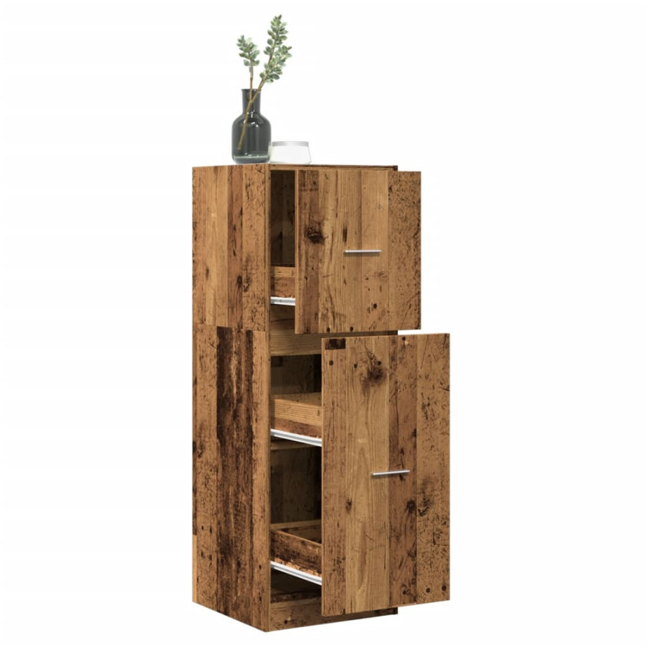 vidaXL Apothekerskast 40x41x118 cm bewerkt hout oud houtkleurig afbeelding 1