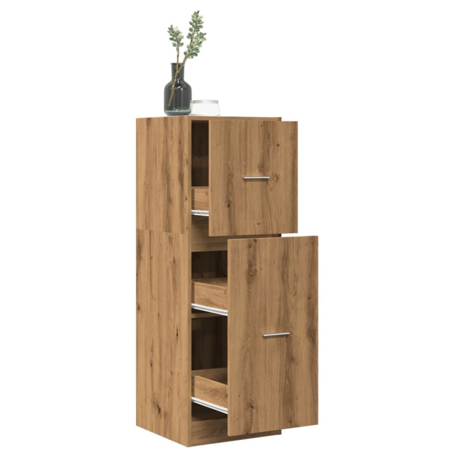 vidaXL Apothekerskast 40x41x118 cm bewerkt hout artisanaal eikenkleur afbeelding 1