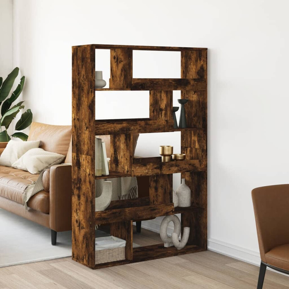 vidaXL Boekenkast 100x33x156,5 cm bewerkt hout gerookt eikenkleurig afbeelding 1