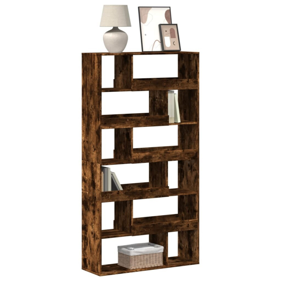 vidaXL Boekenkast 100x33x187,5 cm bewerkt hout gerookt eikenkleurig afbeelding 1