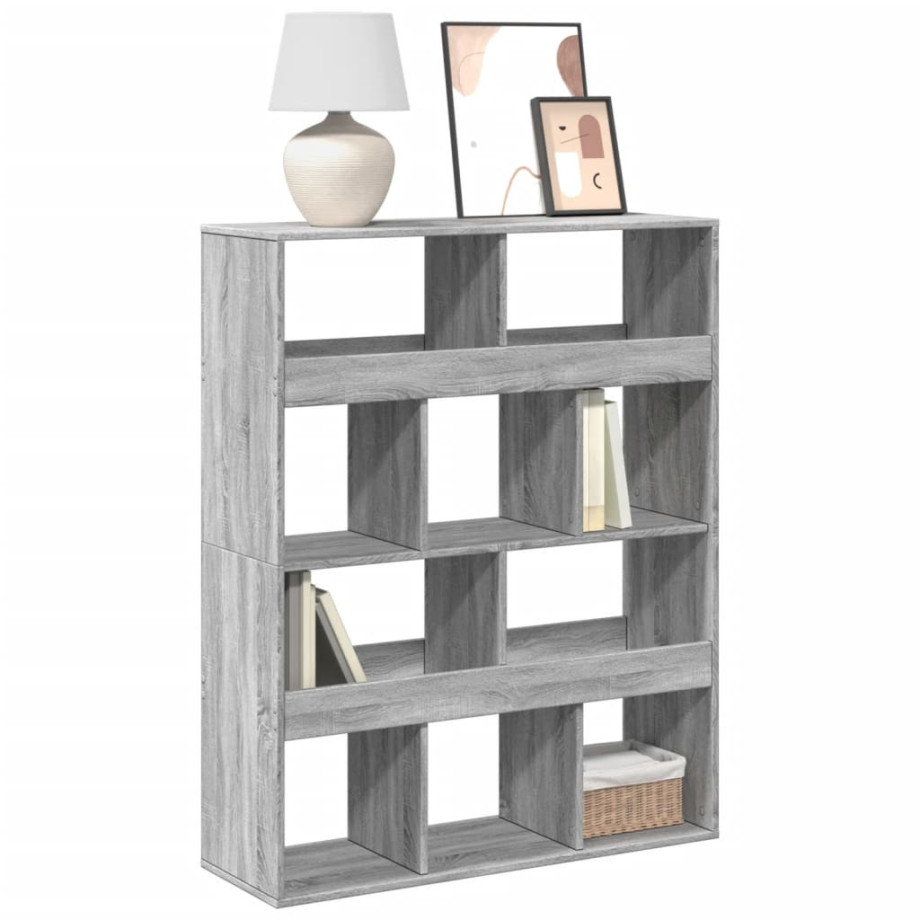 vidaXL Boekenkast 100x33x125,5 cm bewerkt hout grijs sonoma eikenkleur afbeelding 1