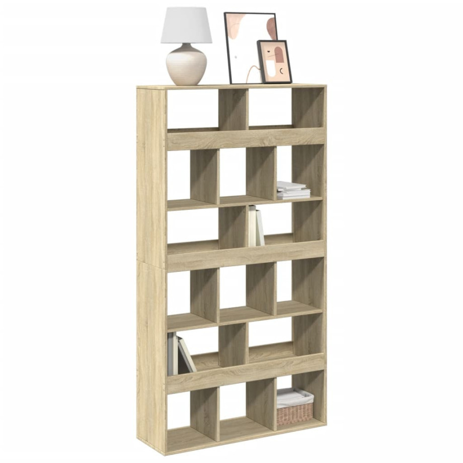 vidaXL Boekenkast 100x33x187,5 cm bewerkt hout sonoma eikenkleurig afbeelding 1