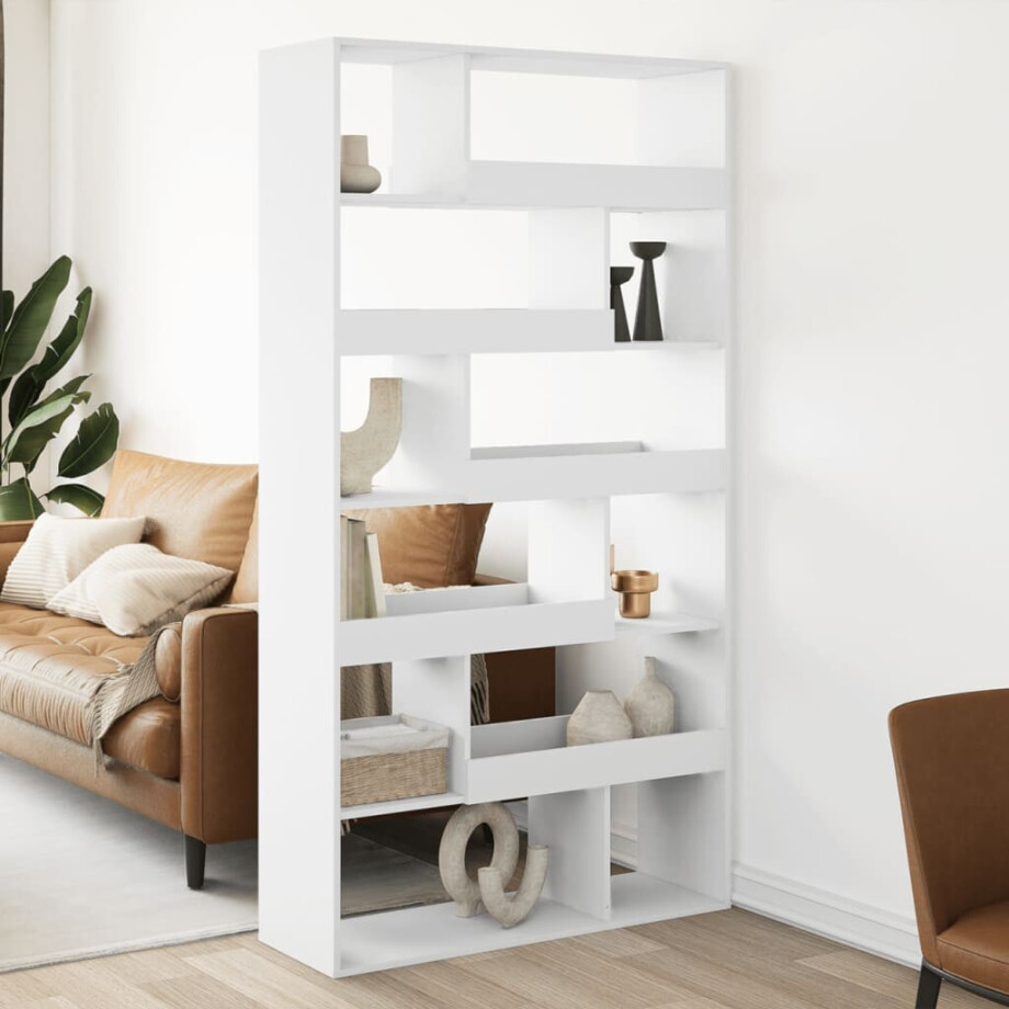 vidaXL Kamerscherm 100x33x187,5 cm bewerkt hout wit afbeelding 1