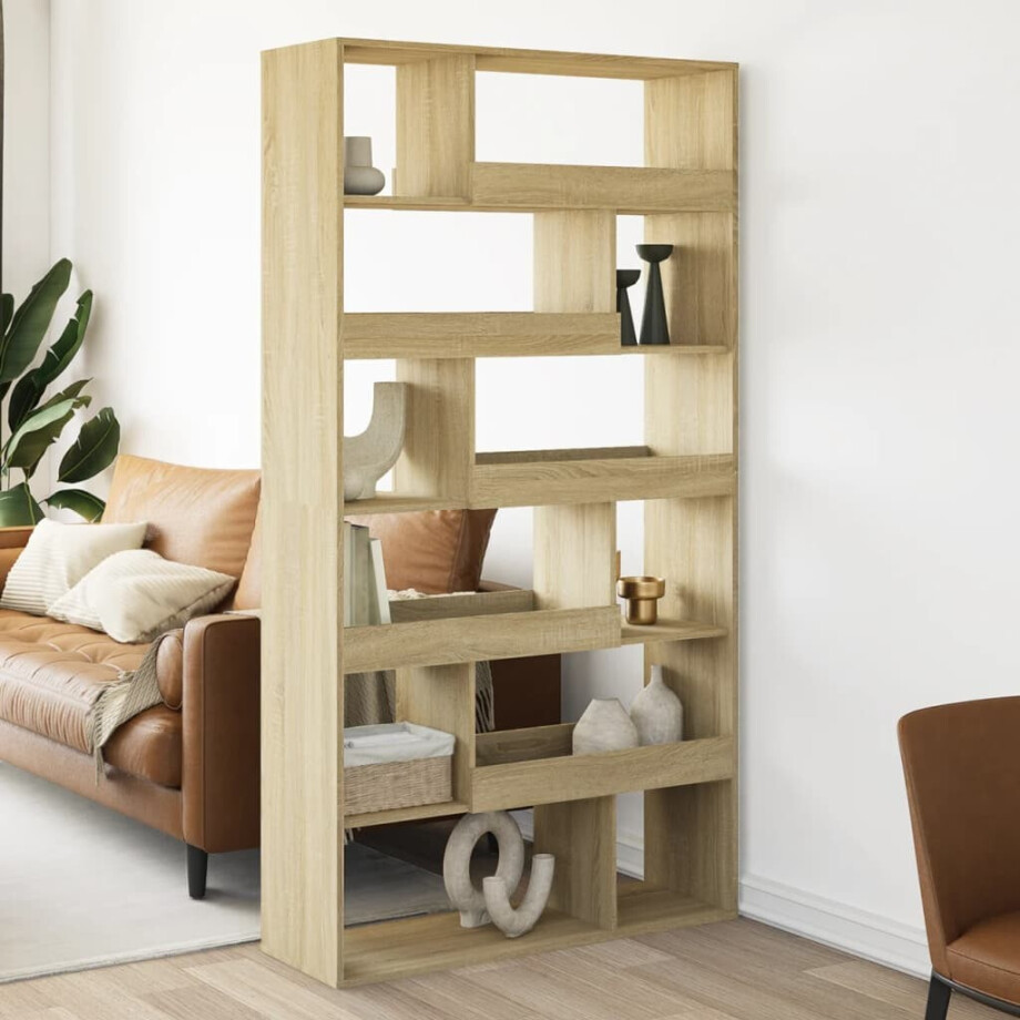 vidaXL Kamerscherm 100x33x187,5 cm bewerkt hout sonoma eikenkleurig afbeelding 1