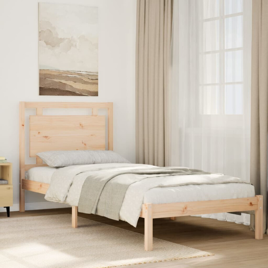 vidaXL Bedframe extra lang zonder matras massief hout 100x220 cm afbeelding 1
