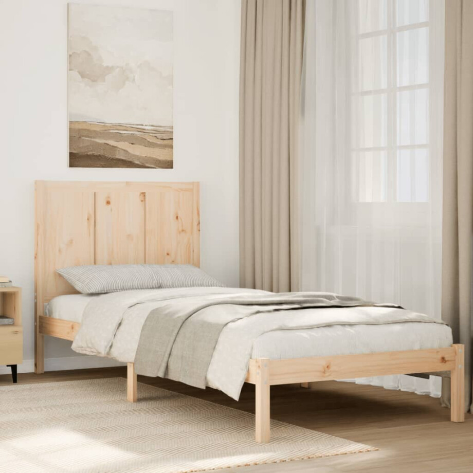 vidaXL Bedframe extra lang zonder matras massief hout 100x220 cm afbeelding 1
