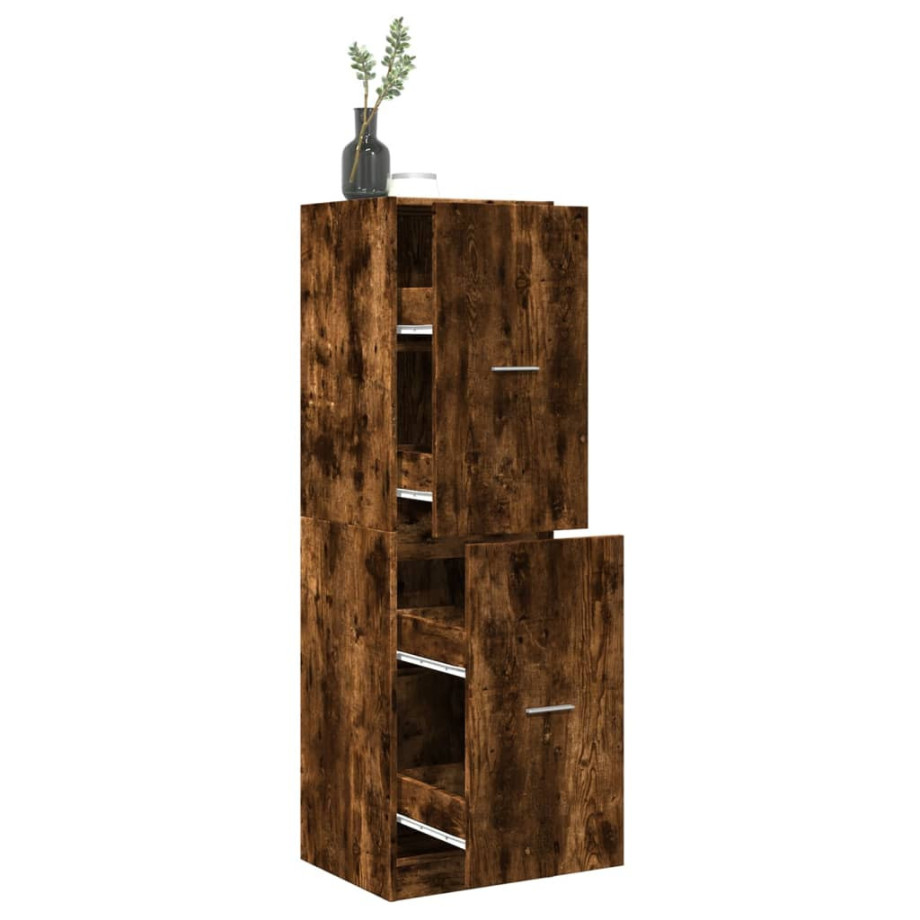 vidaXL Apothekerskast 40x41x144,5 cm bewerkt hout gerookt eikenkleurig afbeelding 1