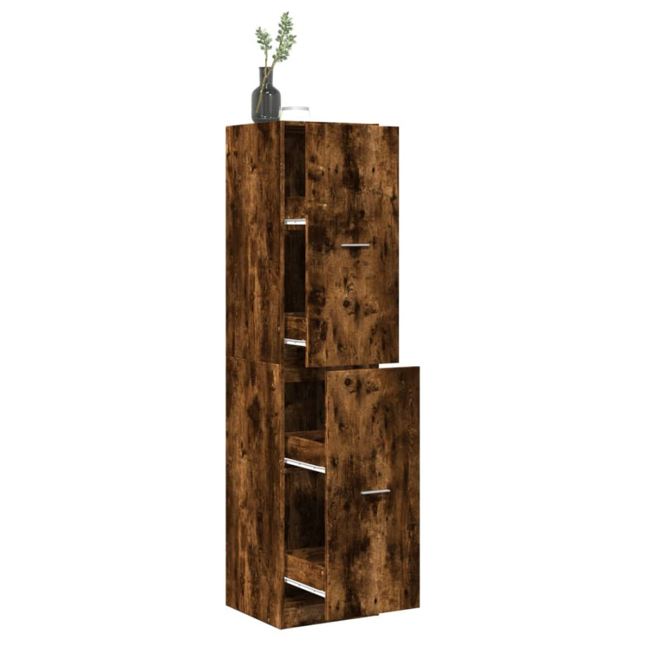 vidaXL Apothekerskast 40x41x174,5 cm bewerkt hout gerookt eikenkleurig afbeelding 1