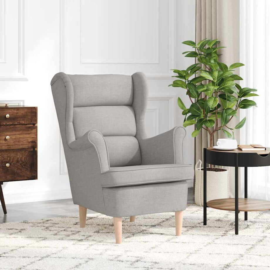 vidaXL Fauteuil 74x84x100 cm stof wolkengrijs afbeelding 1