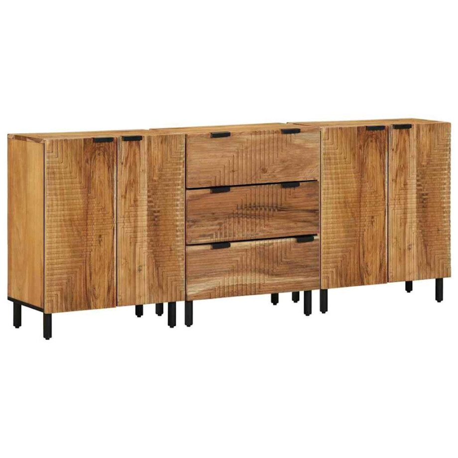 vidaXL Dressoir set 3 st 180 x 33 x 75 cm Massief Acaciahout vidaXL Dressoir set 3 st 180 x 33 x 75 cm Massief Acaciahout afbeelding 1