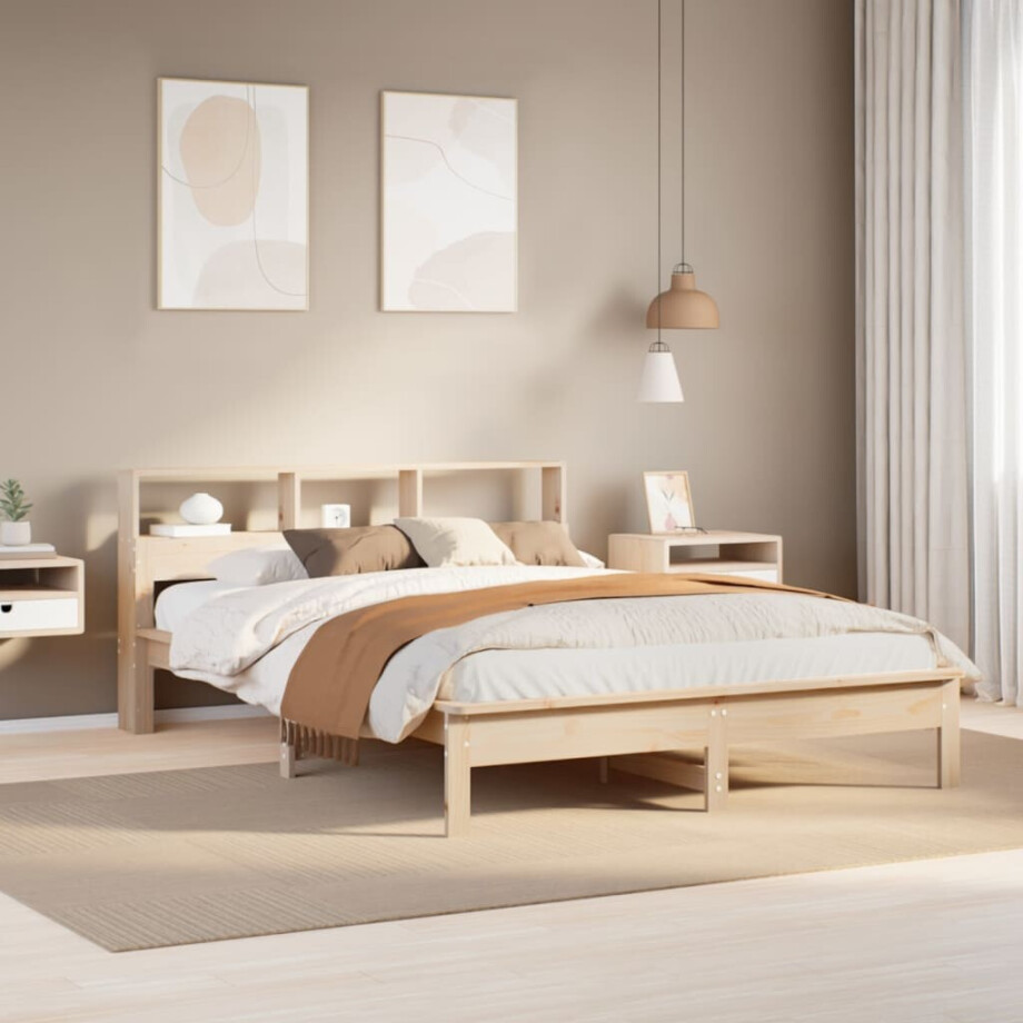 vidaXL Bedframe zonder matras massief grenenhout 140x200 cm vidaXL Bedframe zonder matras massief grenenhout 140x200 cm afbeelding 1
