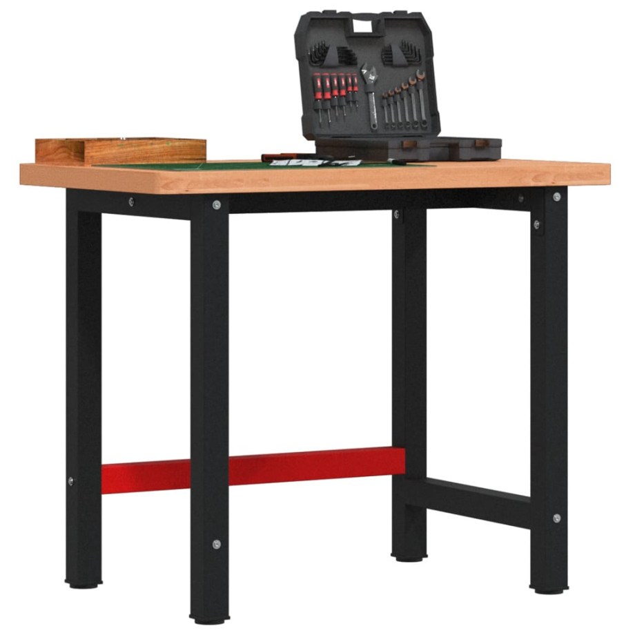 vidaXL Werkbank rechthoekig 100x60x83 cm massief beukenhout afbeelding 1