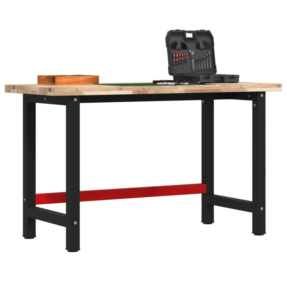 vidaXL Werkbank rechthoekig 140x60x83 cm massief acaciahout afbeelding 1