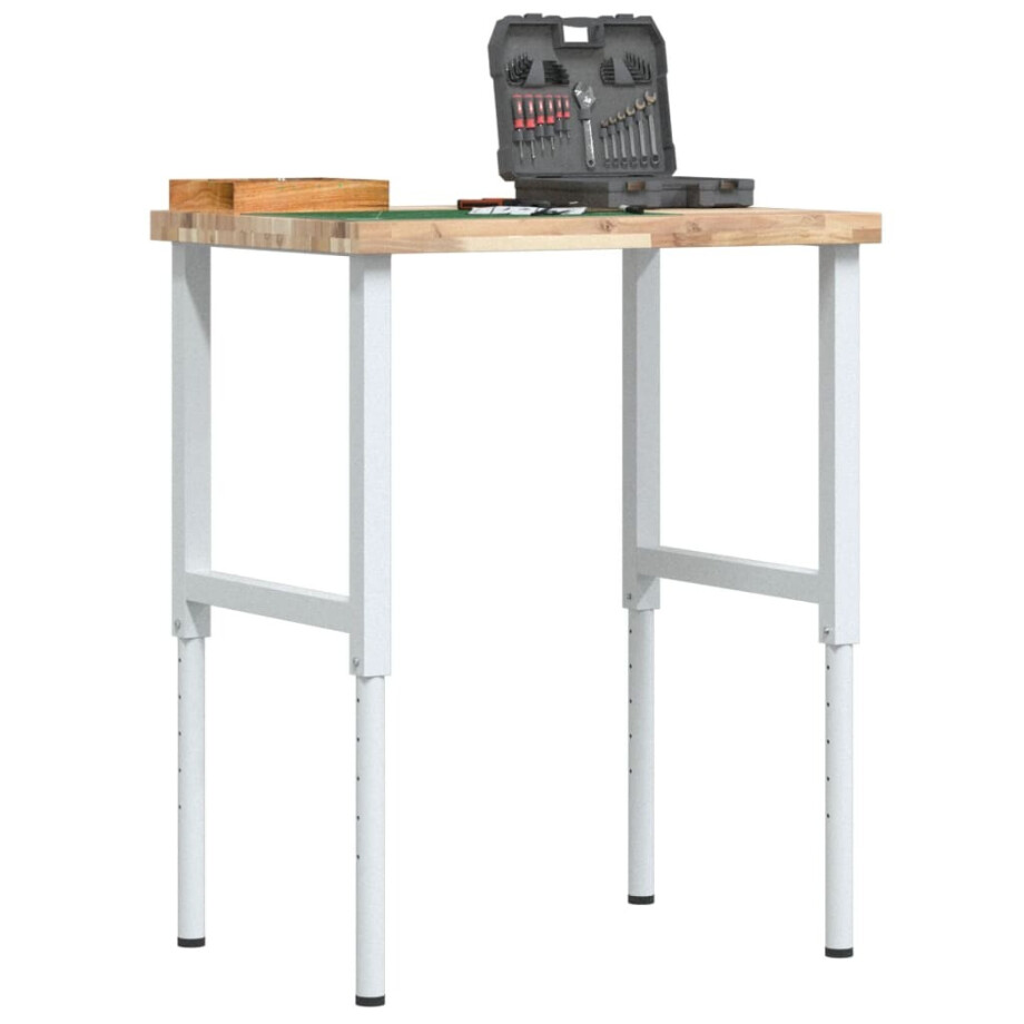 vidaXL Werkbank rechthoekig 80x60x(73-99,5) cm massief acaciahout vidaXL Werkbank rechthoekig 80x60x(73-99,5) cm massief acaciahout afbeelding 1