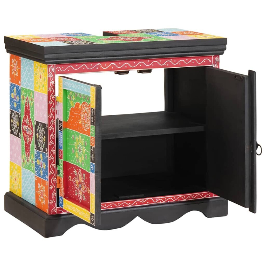 vidaXL Wastafelkast Bruin 60 x 35 x 55 cm Massief Mango Hout vidaXL Wastafelkast Bruin 60 x 35 x 55 cm Massief Mango Hout afbeelding 1