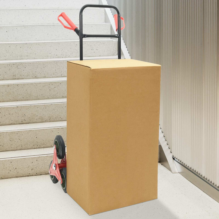 vidaXL Handtrolley Zwart en Rood 64,5 x 49,5 x 114 cm Staal vidaXL Handtrolley Zwart en Rood 64,5 x 49,5 x 114 cm Staal afbeelding 1