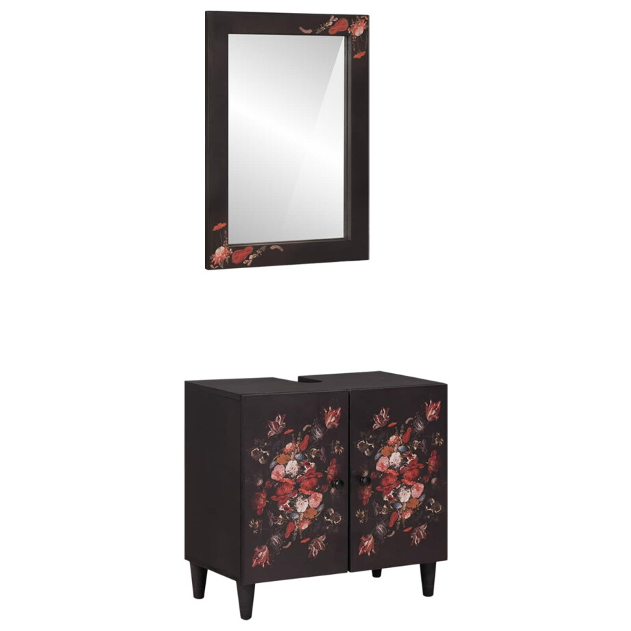 vidaXL Badkamerkastenset Wandgemonteerd 2 pcs Massief Mango Hout afbeelding 1