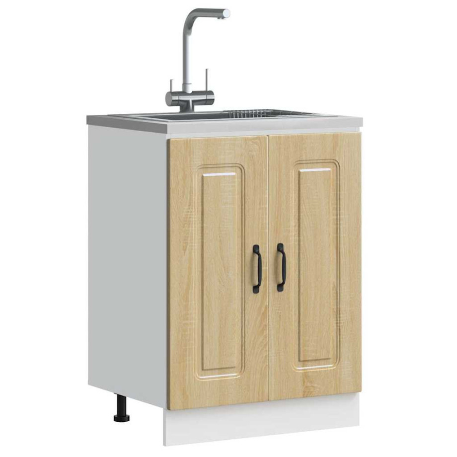 vidaXL Spoelbakonderkast Kalmar 60x46x81,5cm bewerkt hout sonoma eiken afbeelding 1