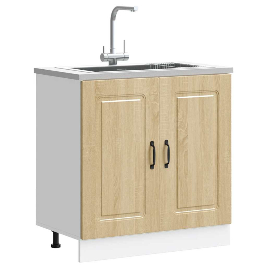 vidaXL Spoelbakonderkast Kalmar 80x46x81,5cm bewerkt hout sonoma eiken afbeelding 1