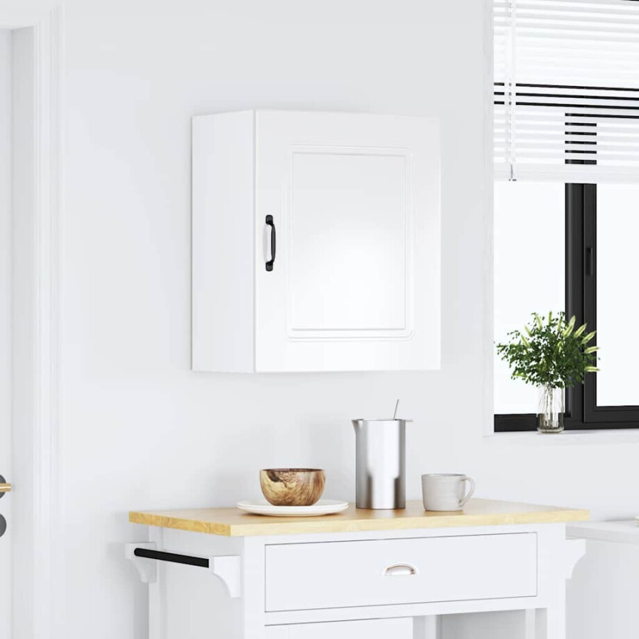 vidaXL Keukenwandkast Kalmar hoogglans wit bewerkt hout vidaXL Keukenwandkast Kalmar hoogglans wit bewerkt hout afbeelding 1