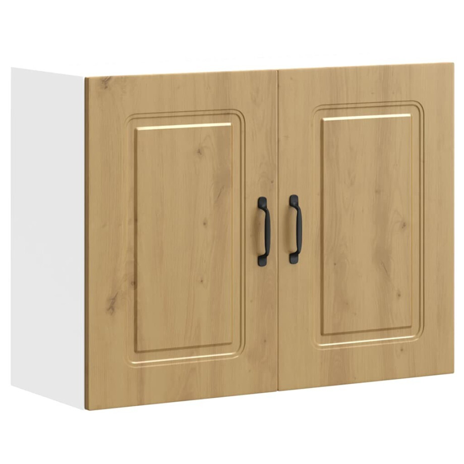 vidaXL Keukenbovenkast Kalmar bewerkt hout artisanaal eikenkleur vidaXL Keukenbovenkast Kalmar bewerkt hout artisanaal eikenkleur afbeelding 1