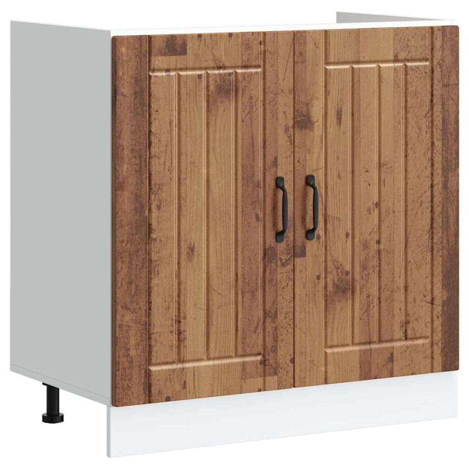 vidaXL Spoelbakonderkast Lucca bewerkt hout oud houtkleurig vidaXL Spoelbakonderkast Lucca bewerkt hout oud houtkleurig afbeelding 1