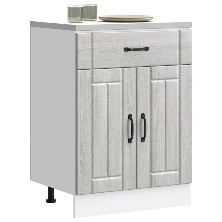 vidaXL Onderkast Lucca bewerkt hout grijs sonoma eikenkleur vidaXL Onderkast Lucca bewerkt hout grijs sonoma eikenkleur afbeelding 1