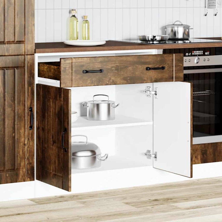 vidaXL Onderkast Lucca bewerkt hout gerookt eikenkleurig vidaXL Onderkast Lucca bewerkt hout gerookt eikenkleurig afbeelding 1