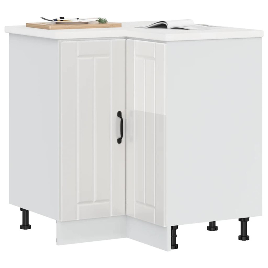 vidaXL Keuken hoekonderkast Lucca bewerkt hout hoogglans wit vidaXL Keuken hoekonderkast Lucca bewerkt hout hoogglans wit afbeelding 1