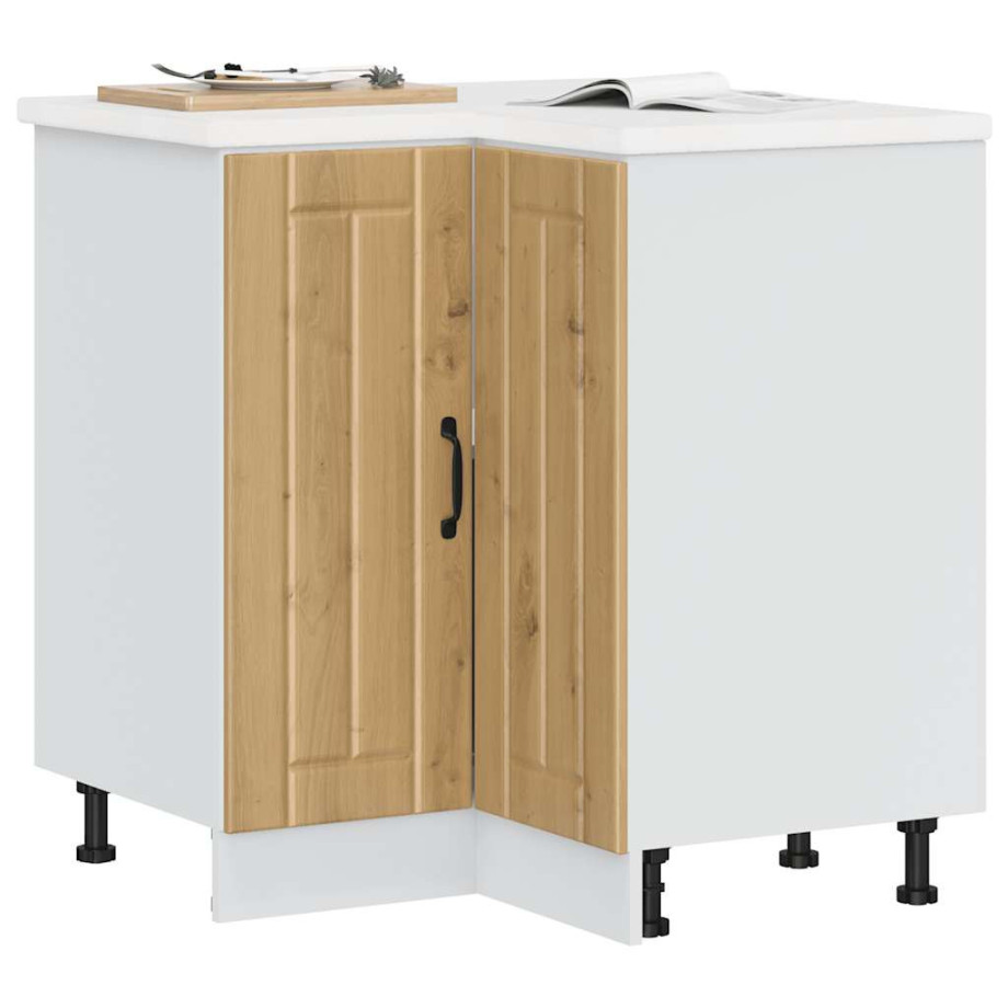 vidaXL Keuken hoekonderkast Lucca bewerkt hout artisanaal eikenkleur vidaXL Keuken hoekonderkast Lucca bewerkt hout artisanaal eikenkleur afbeelding 1