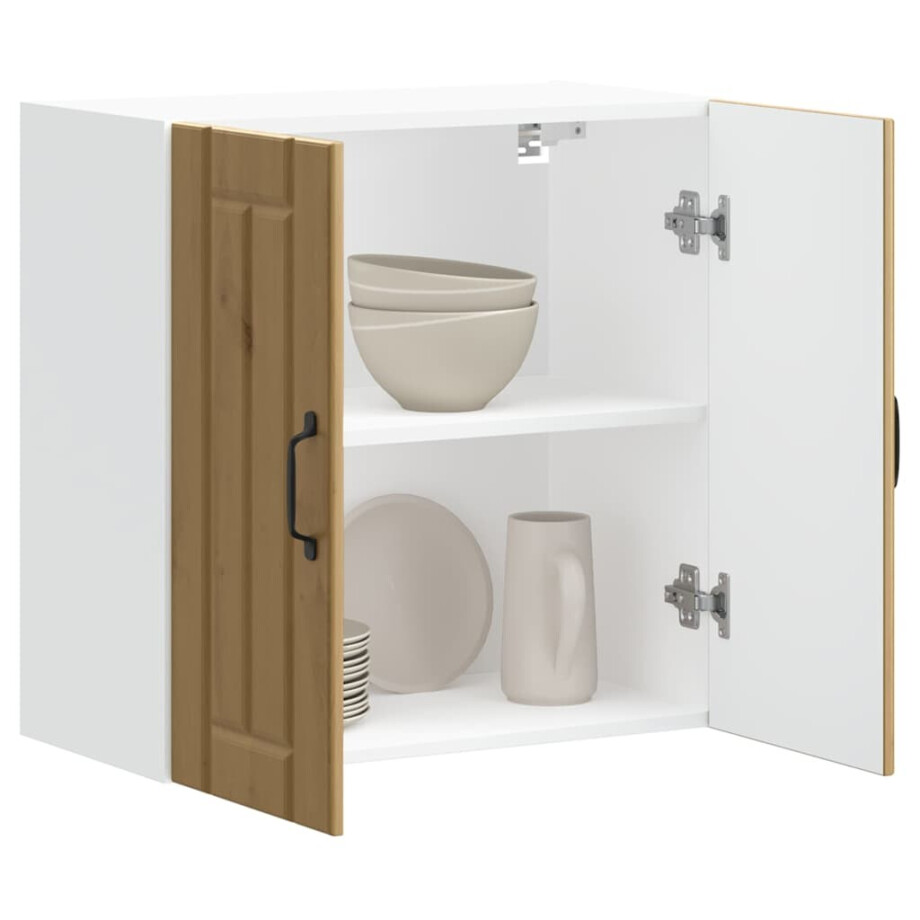 vidaXL Keukenwandkast Lucca bewerkt hout artisanaal eikenkleur vidaXL Keukenwandkast Lucca bewerkt hout artisanaal eikenkleur afbeelding 1