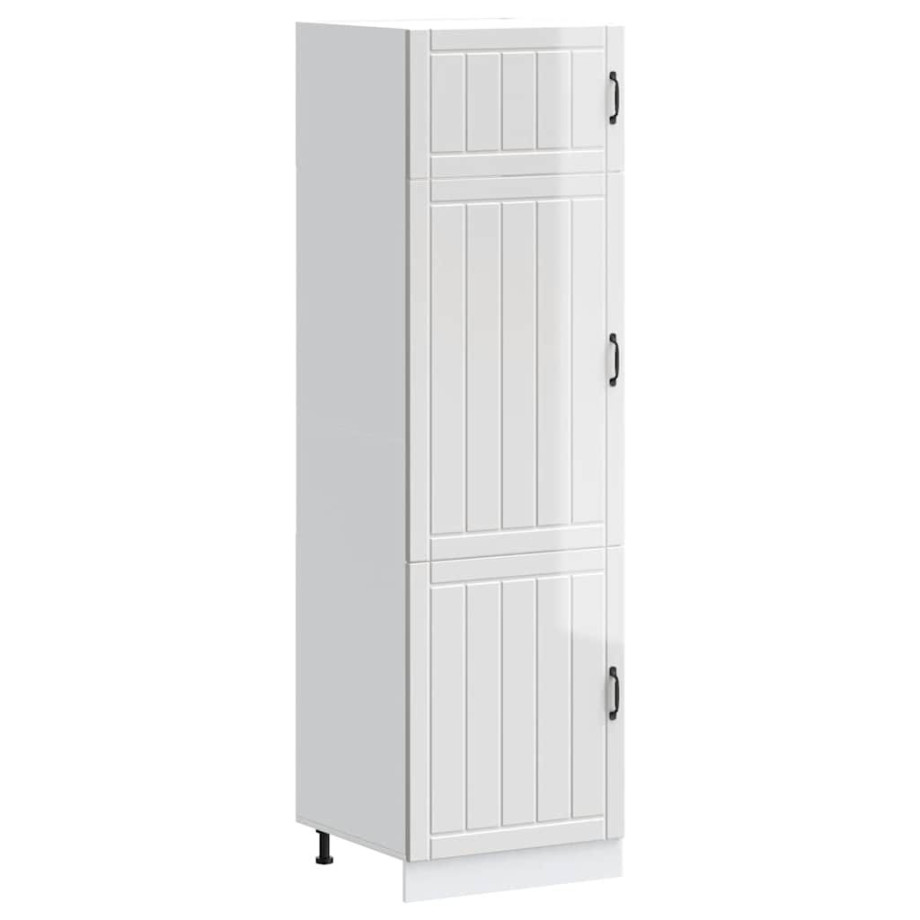 vidaXL Keukenkast Lucca bewerkt hout hoogglans wit vidaXL Keukenkast Lucca bewerkt hout hoogglans wit afbeelding 1