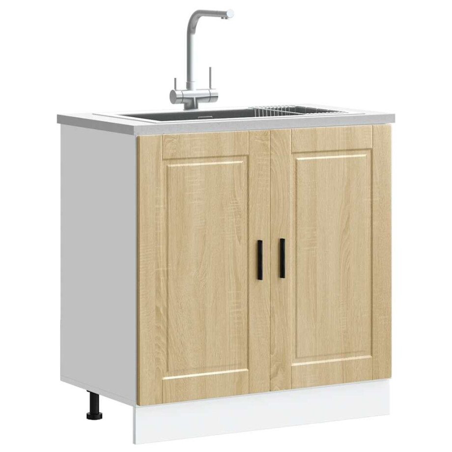 vidaXL Spoelbakonderkast Porto 80x46x81,5 cm bewerkt hout sonoma eiken afbeelding 1