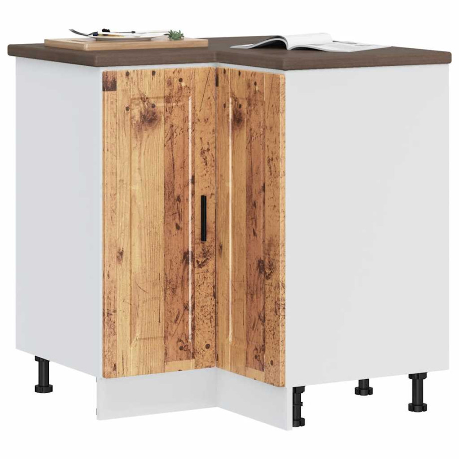 vidaXL Keuken hoekonderkast "Porto" bewerkt hout oud houtkleurig afbeelding 1