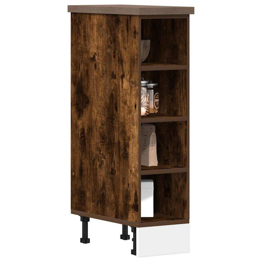 vidaXL Onderkast Riga 20x44,5x81,5 cm bewerkt hout gerookt eikenkleurig vidaXL Onderkast Riga 20x44,5x81,5 cm bewerkt hout gerookt eikenkleurig afbeelding 1