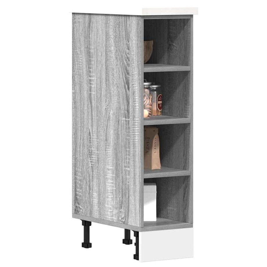 vidaXL Onderkast Riga 20x44,5x81,5 cm bewerkt hout grijs sonoma eikenkleur vidaXL Onderkast Riga 20x44,5x81,5 cm bewerkt hout grijs sonoma eikenkleur afbeelding 1