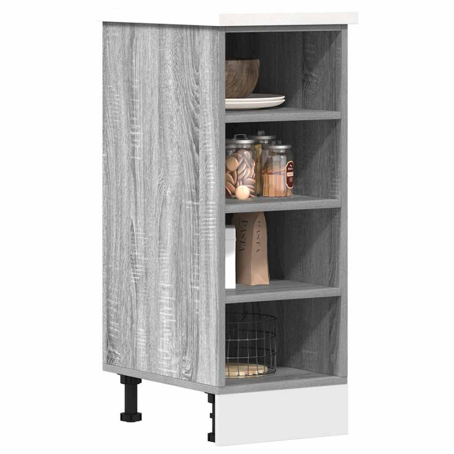 vidaXL Onderkast Riga 30x44,5x81,5cm bewerkt hout grijs sonoma eikenkleurig afbeelding 1