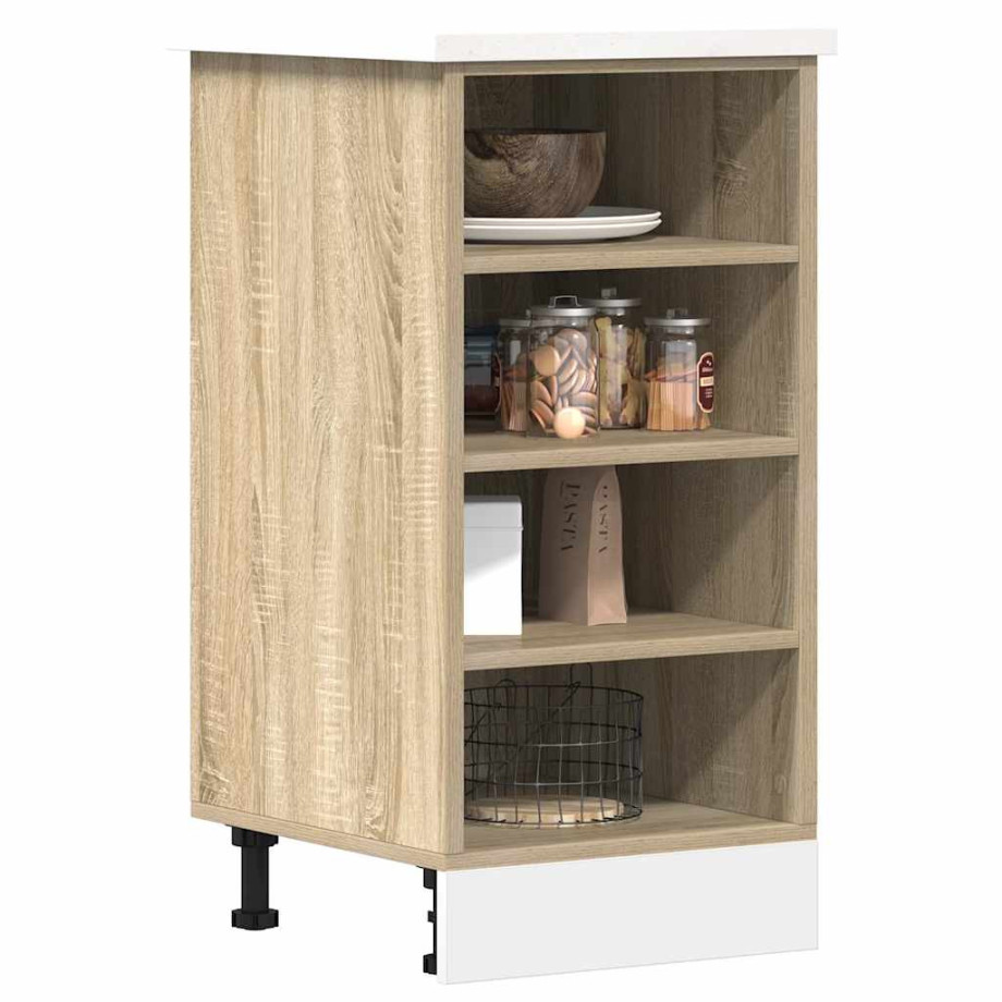 vidaXL Onderkast Riga 40x44,5x81,5 cm bewerkt hout sonoma eikenkleurig vidaXL Onderkast Riga 40x44,5x81,5 cm bewerkt hout sonoma eikenkleurig afbeelding 1