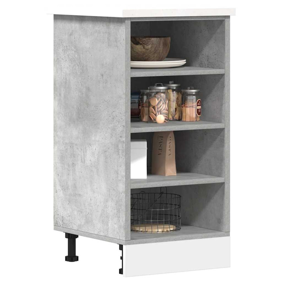 vidaXL Onderkast Riga 40x44,5x81,5 cm bewerkt hout betongrijs afbeelding 1