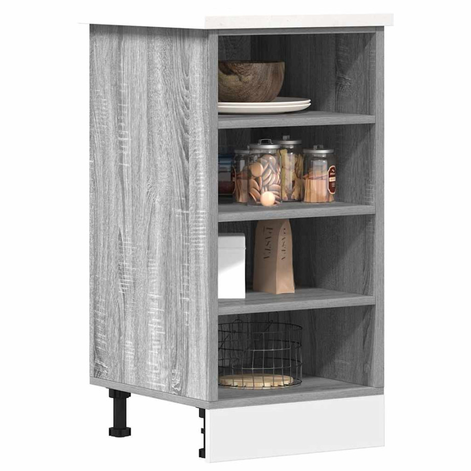 vidaXL Onderkast Riga 40x44,5x81,5 cm bewerkt hout grijs sonoma eikenkleur afbeelding 1