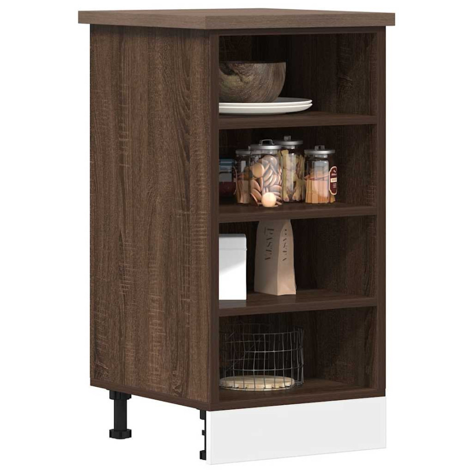 vidaXL Onderkast Riga 40x44,5x81,5 cm bewerkt hout bruin eikenkleur afbeelding 1
