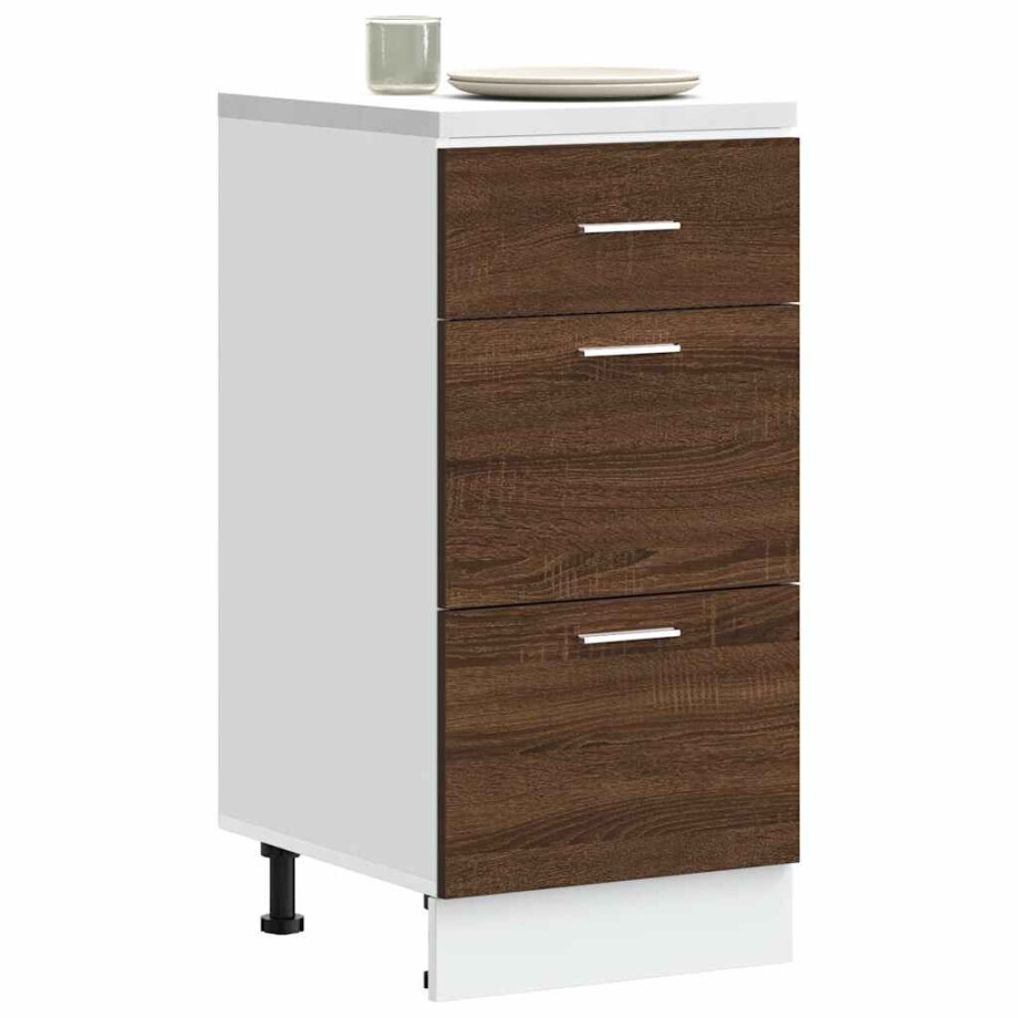 vidaXL Onderkast Lyon 40x46x81,5 cm bewerkt hout bruin eikenkleur vidaXL Onderkast Lyon 40x46x81,5 cm bewerkt hout bruin eikenkleur afbeelding 1