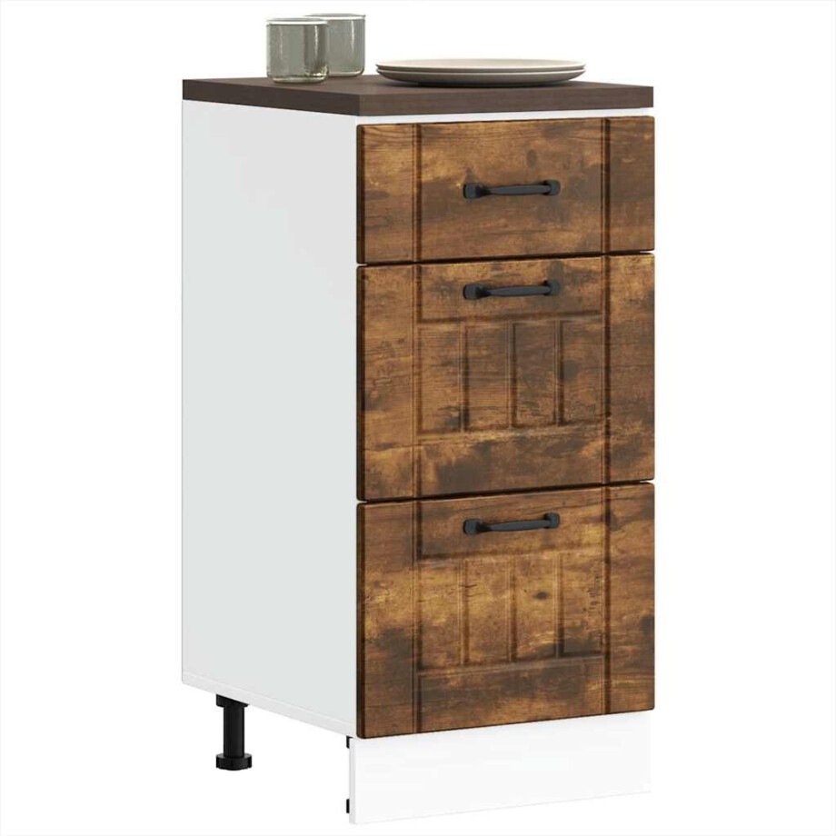 vidaXL Onderkast Lucca bewerkt hout gerookt eikenkleurig vidaXL Onderkast Lucca bewerkt hout gerookt eikenkleurig afbeelding 1