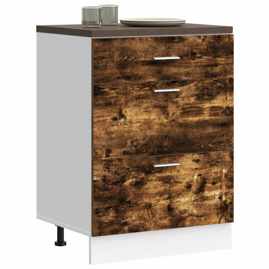 vidaXL Onderkast Lyon bewerkt hout gerookt eikenkleurig vidaXL Onderkast Lyon bewerkt hout gerookt eikenkleurig afbeelding 1