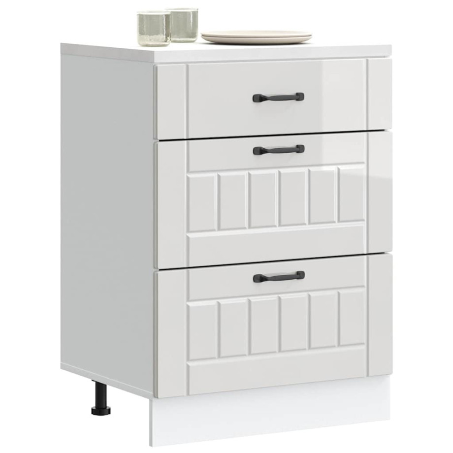 vidaXL Onderkast "Lucca" Hoogglans Wit Bewerkt Hout vidaXL Onderkast "Lucca" Hoogglans Wit Bewerkt Hout afbeelding 1