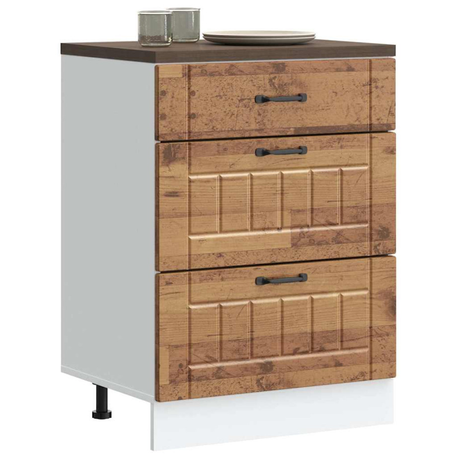 vidaXL Onderkast Lucca bewerkt hout oud houtkleurig vidaXL Onderkast Lucca bewerkt hout oud houtkleurig afbeelding 1